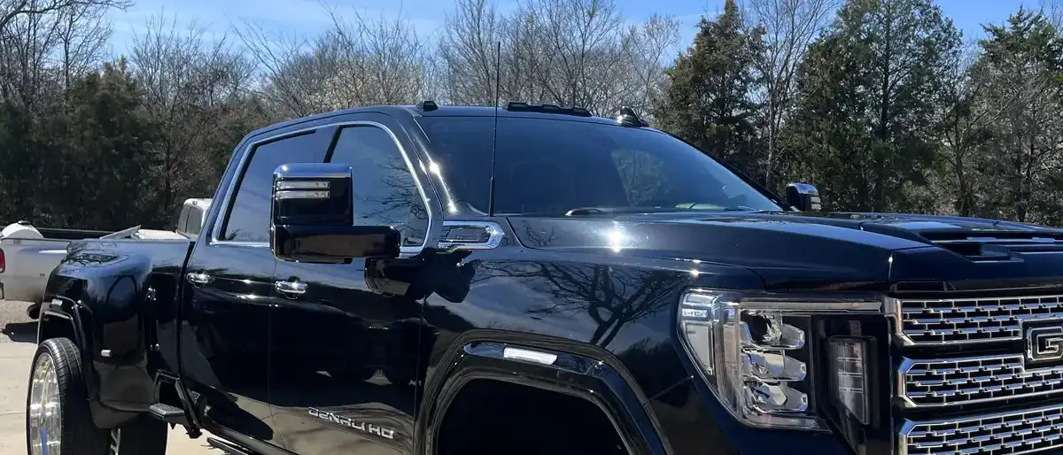 Ceramic coating installation on a vehicle in a Kaufman County driveway