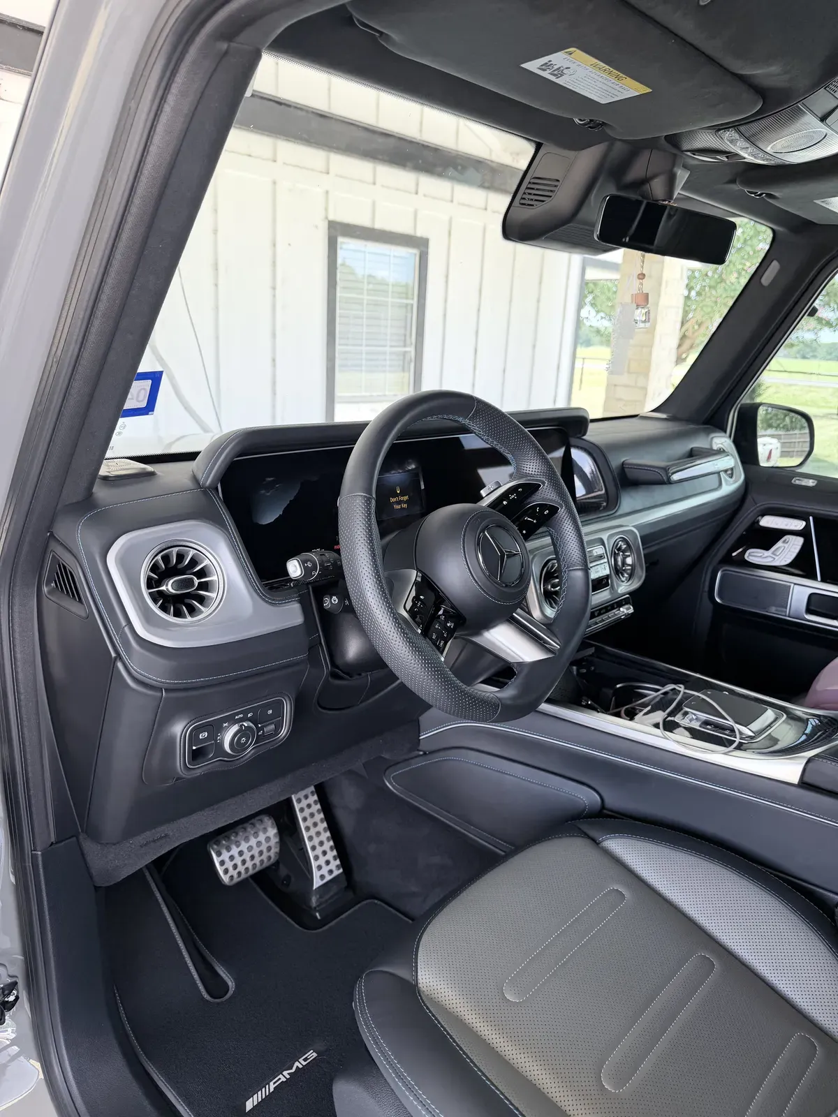 Detailed Mercedes-AMG G-Class interior with cleaned and conditioned leather seats