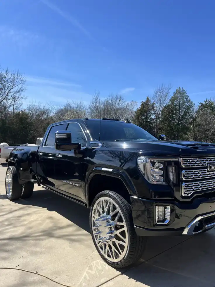Ceramic coating installation on a vehicle in a Kaufman County driveway